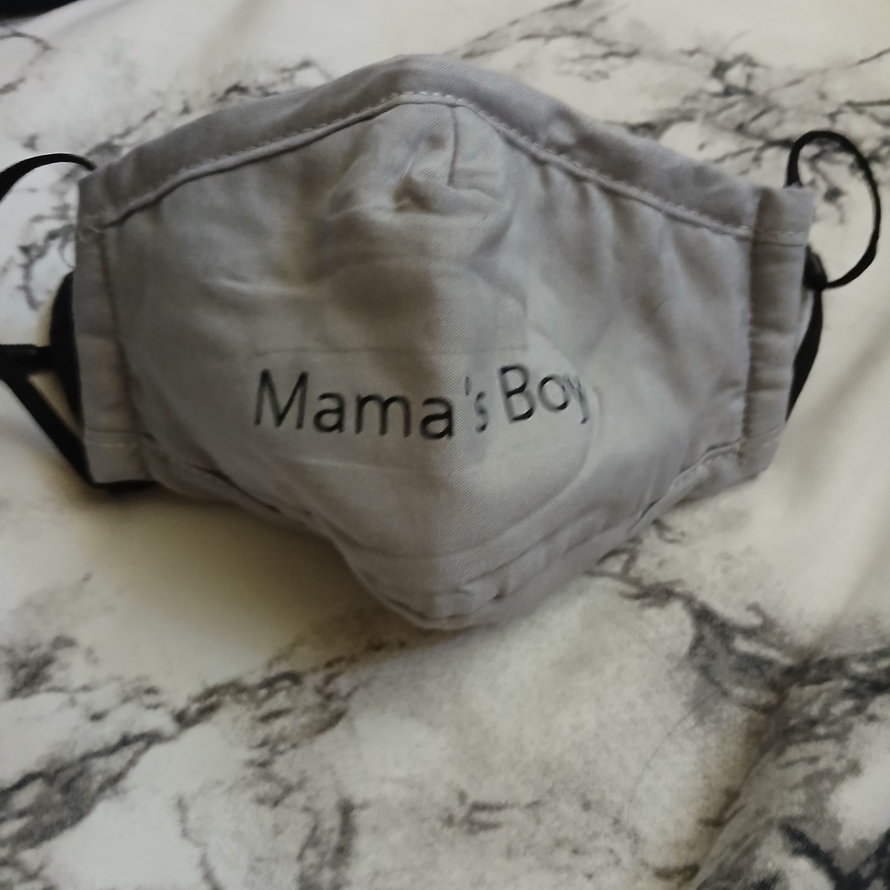Gray 'Mama's Boy' Kids Face Mask
